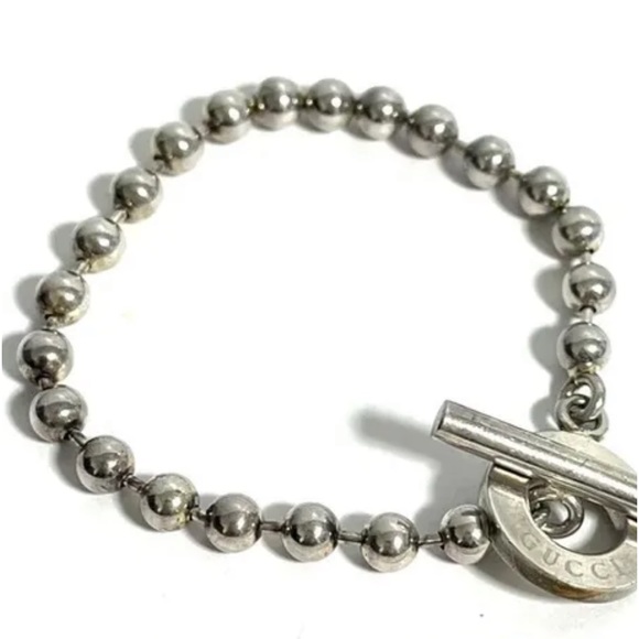 Authentic Vintage Gucci Sterling Silver bracelet size 7” with Toggle Clasp. - Picture 2 of 10